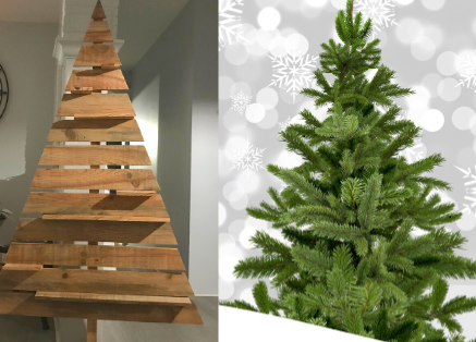 Sapin de Noël en bois naturel : DIY